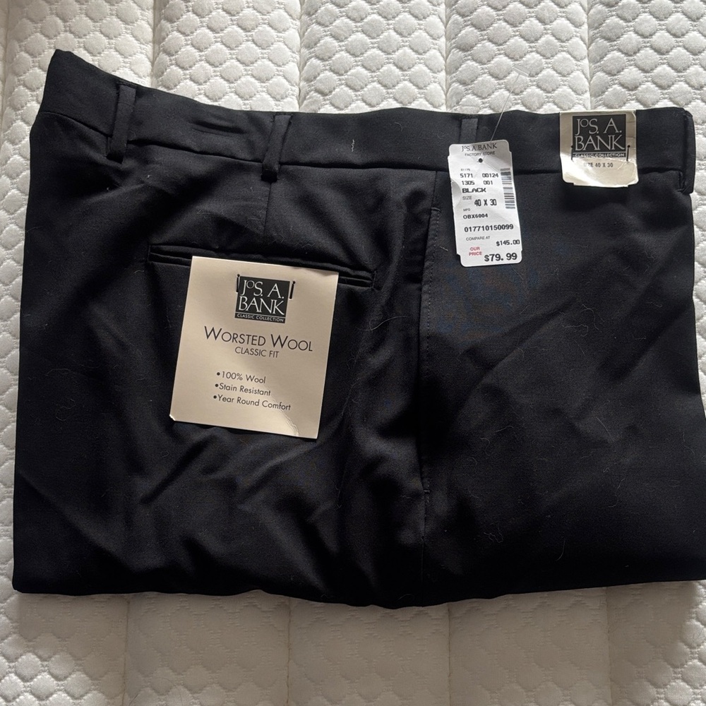 Jos. A. Bank Classic Black Wool Trousers